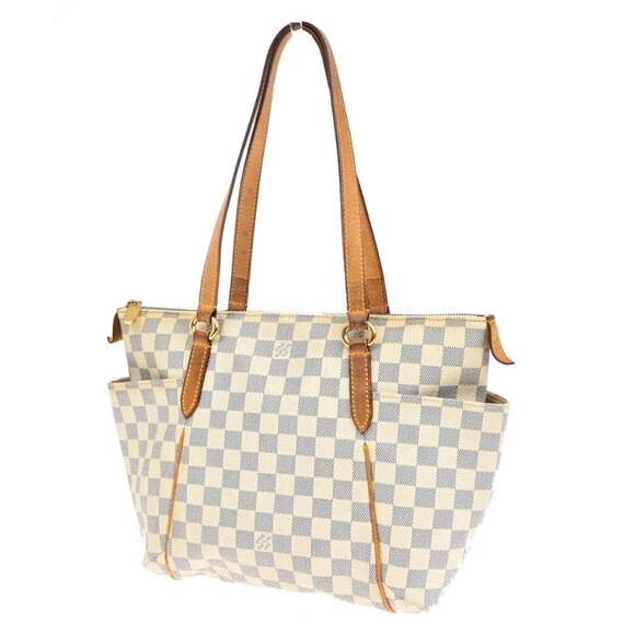LOUIS VUITTON Totally PM Shoulder Bag Damier Azur Leather White N51261 75KA841 - Picture 1 of 16